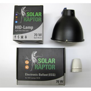 Komplett-Set Solar Raptor UV , Alu, 70 Watt Spot